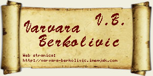 Varvara Berkolivić vizit kartica